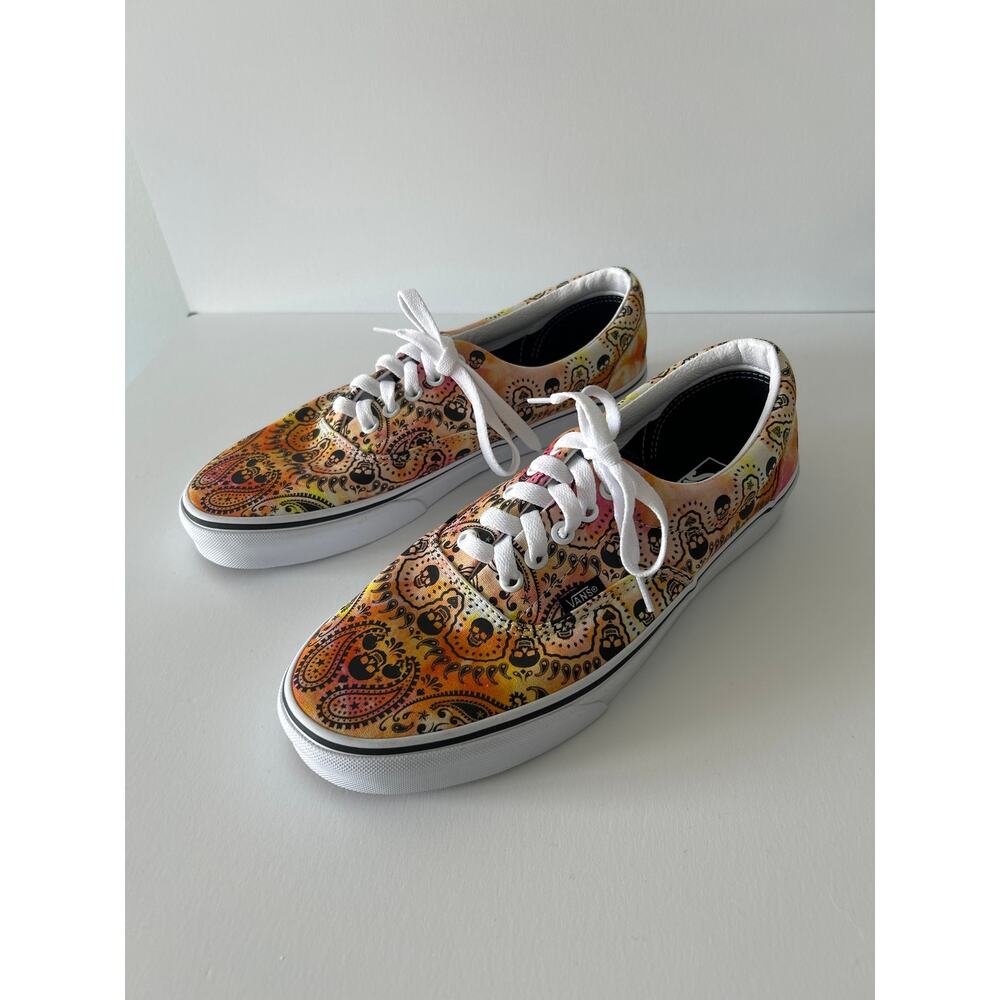 Vans Orange Tie Dye Skull Bandana Sneakers 10 - Picture 2 of 8